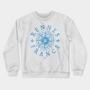 Rennes, Brittany, France, Compass Crewneck Sweatshirt